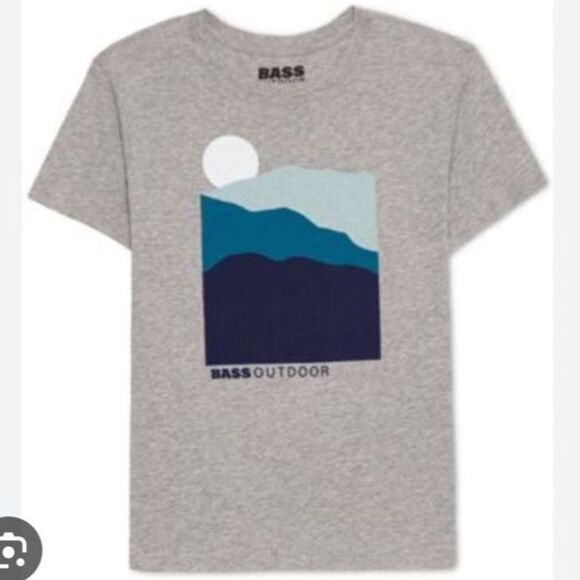 NWT Macy's x Bass Outdoor 100% Soft Cotton Moon Mountain Graphic Top T-Shirt XS - Picture 1 of 8
